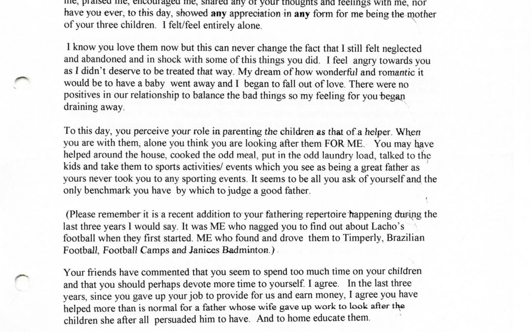 G’s Perception of Parenting – (23rd Aug 05) Looking After The Children FOR Me
