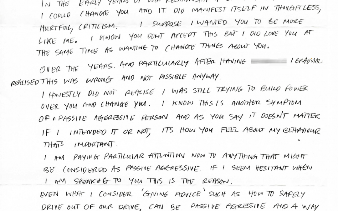 Letter From G – (4th Aug 06) RELATE He Says He Understands Verbal Abuse